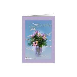   94th Birthday Card with Flowers, Gulls, and Terns Card Toys & Games