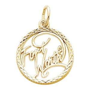  Rembrandt Charms Fort Worth Charm, 10K Yellow Gold 
