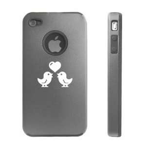 Apple iPhone 4 4S 4G Silver D801 Aluminum & Silicone Case Cover Chicks 