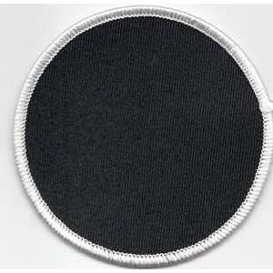 Blank Patch 3 Round Black Background and White Border Heat Seal For 