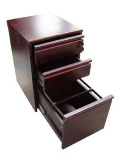 5Pc Contemporary U shape Cherry Wood Executive Desk Set  