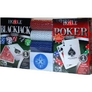  Hoyle Poker and Hoyle Blackjack w/4 poker chip sets and 
