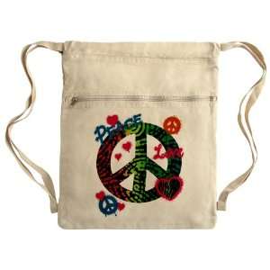   Bag Sack Pack Khaki Peace Love Rainbow Peace Symbol: Everything Else