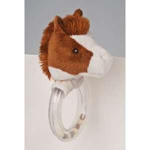  Brown and White Horse Ring Rattle: Toys & Games