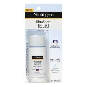 Neutrogena Ultra Sheer Liquid Daily Sunblock Spf 55 1.4oz 