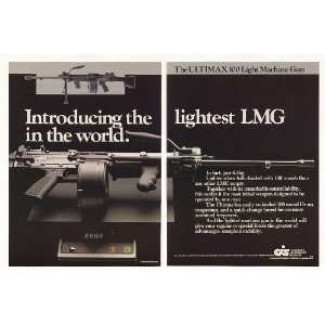  1986 CIS Ultimax 100 Light Machine Gun Photo 2 Page Print 