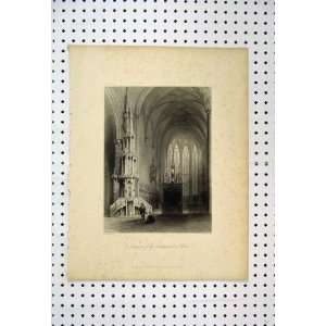  Interior Cathedral Ulm Bartlett Keux 1837 Old Print