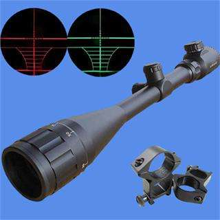   red & green mil dot illuminated 6 24x50 aoe optics hunting rifle scope