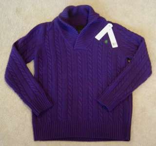 STAR RAW Correctline Purple East Shawl Collar Knit Sweater Shirt sz 