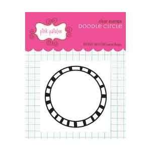  Pink Paislee DOODLE CIRCLE Mini Clear Stamp **CLEARANCE 