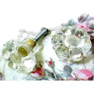 Vintage Style Glass Knobs ~ Shabby Chic Cabinet Knob ~ Crystal Glass 