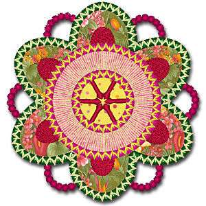 Fancy Flowers #1 Applique Machine Embroidery Design 5x7  