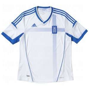  adidas Mens CLIMACOOL Greece Home Jersey White/Blue/X 
