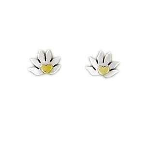  Far Fetched Sterling Silver Lotus Post Earrings Far Fetched 