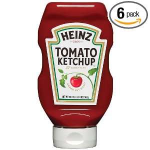 Heinz Tomato Ketchup   Top Down, 20 Ounce Bottles (Pack of 6)  
