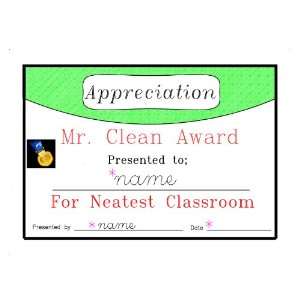  Award, Mr. Clean Award, Certificate