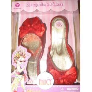    Fancy Nancy Red Glitter Heeled Dress Up Shoes: Toys & Games