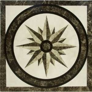  The North Star 36 Polished Marble Floor Medallion 