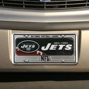  New York Jets Silver Metal License Plate: Sports 