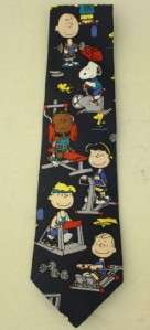 Peanuts Gang Exercise Neck Tie Snoopy Charlie Brown Lucy Pig Pen 