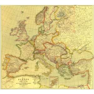  National Geographic 1915 Europe Map, with Africa and Asia 