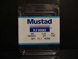 Mustad 94840 Fly Tying Hooks 100Pk Size 24  