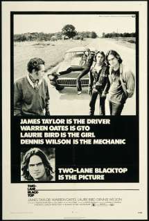 Two Lane Blacktop 1971 Orig US 1 Sheet Movie Poster NM  