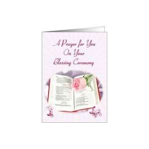  Bible and rose prayer card for Blessing Ceremony Card 