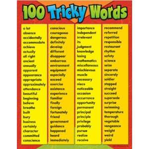  17 Pack TREND ENTERPRISES INC. CHART 100 TRICKY WORDS GR 4 