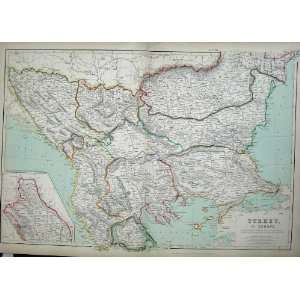   1872 Blackie Geography Maps Turkey Archipelago Europe