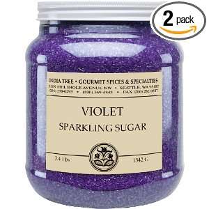 India Tree Ultra Violet Sparkling Sugar, 3.4 Pound Jars (Pack of 2 