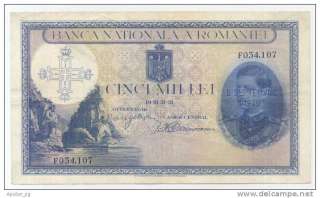 ROMANIA   RUMÄNIEN : 5000 Lei 1931 ovpt. 6.September 1940 VF+ * RARE 