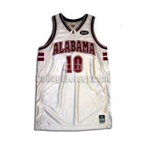 White No. 10 Team Issued Alabama Nike Basketball Jersey 