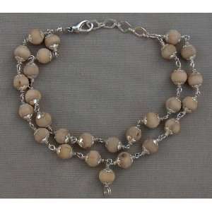   Mala 27 Beads with Silver Kamala Caps and Clasp 
