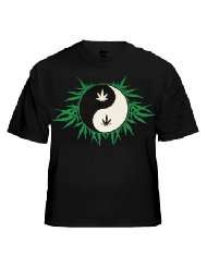 Pothead & Stoner Tees   420 Pot Leaf Yin Yang T Shirt #1319