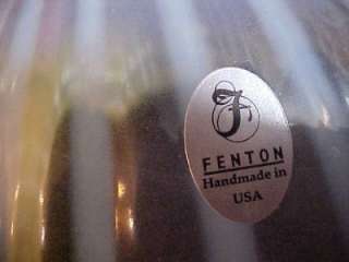 New Fenton Art Glass Hand Painted White Opalescent Rib Optic Lamp 