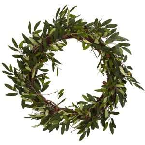 Real Looking 20 Olive Wreath Green Colors   Silk Wreath:  