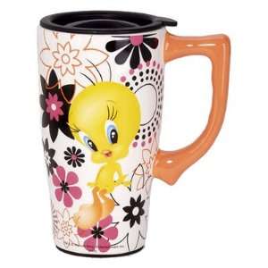    Looney Tunes Tweety Bird with Flower Travel Mug: Kitchen & Dining