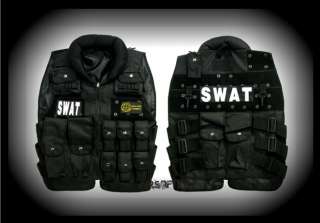   Airsoft Tactical SWAT Vest Black Modular Magazine ACC Pouch Velcro M07