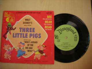 Disneyland Record Book Story of THREE LITTLE PIGS 1965  