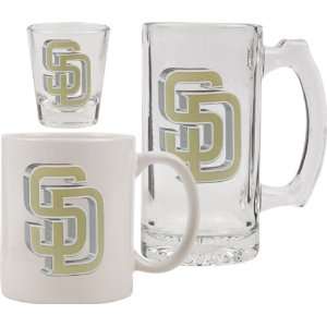  San Diego Padres Glassware Set: 3D Logo Tankard, Coffee 