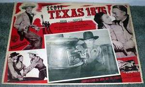 FORT WORTH original 50s movie poster RANDOLPH SCOTT  