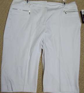 NWT Misses White Size 18 Stretch Capris by Lifestyle Attitude  