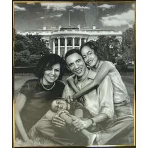 Framed Barack Obama Art   The Presidential Family: Office 