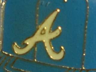 Atlanta Braves Hat Vtg 1980s Enamel Metal Pin Cap Baseball Pinback Old 