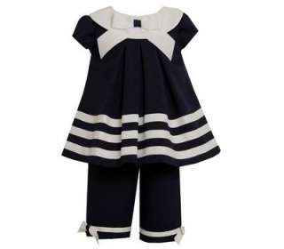 Bonnie Jean Infant Girls Spring Summer Navy / White Nautical Outfit 
