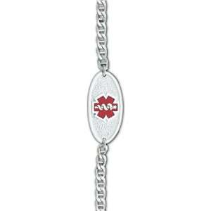  0.925 Sterling Silver Medical Alert ID Bracelet: Jewelry
