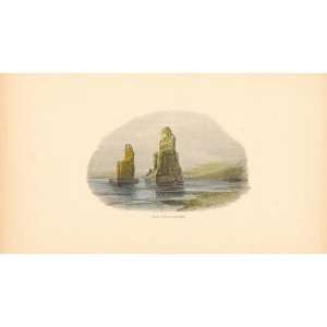  Bartlett 1851 Lithograph Print of The Two Colossi