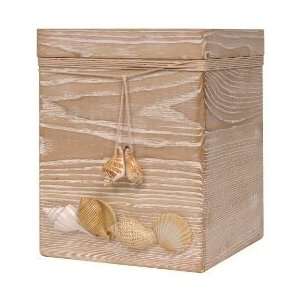    Coastal Beachcomber Seashell Wastebasket Trash Can