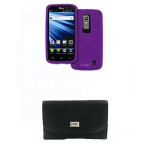  EMPIRE LG Nitro HD Black Leather Case Pouch with Belt Clip 